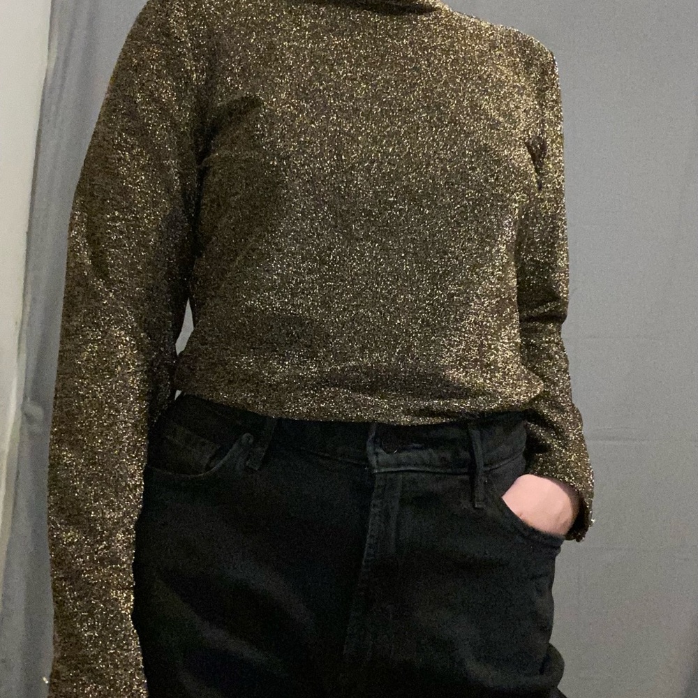 Gold Glitter Sezane blouse